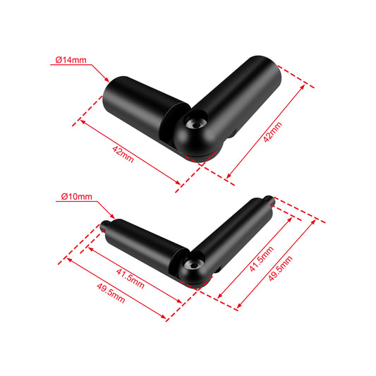 Kit de conexión universal para barandillas de aluminio, color negro mate o plata mate, válido para ángulos rectos y multidireccional