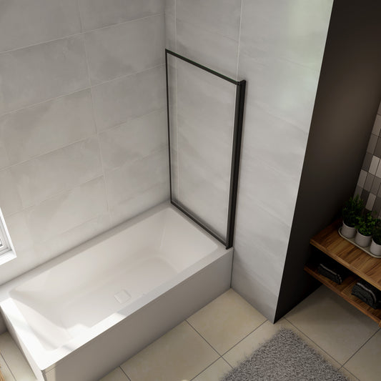 AICA Mampara de Ba?era borde de serigrafía negra Cristal Templado 4mm Tama?o:(680-700)x1400mm/(780-800)x1400mm