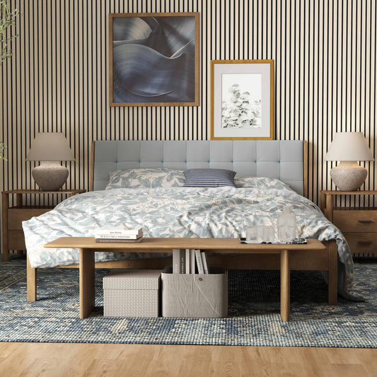 Paneles acústicos decorativos de MDF para paredes - Set de 2/3 Unidades - 240x60 cm - Color roble natural/claro/oscuro/nogal/gris claro