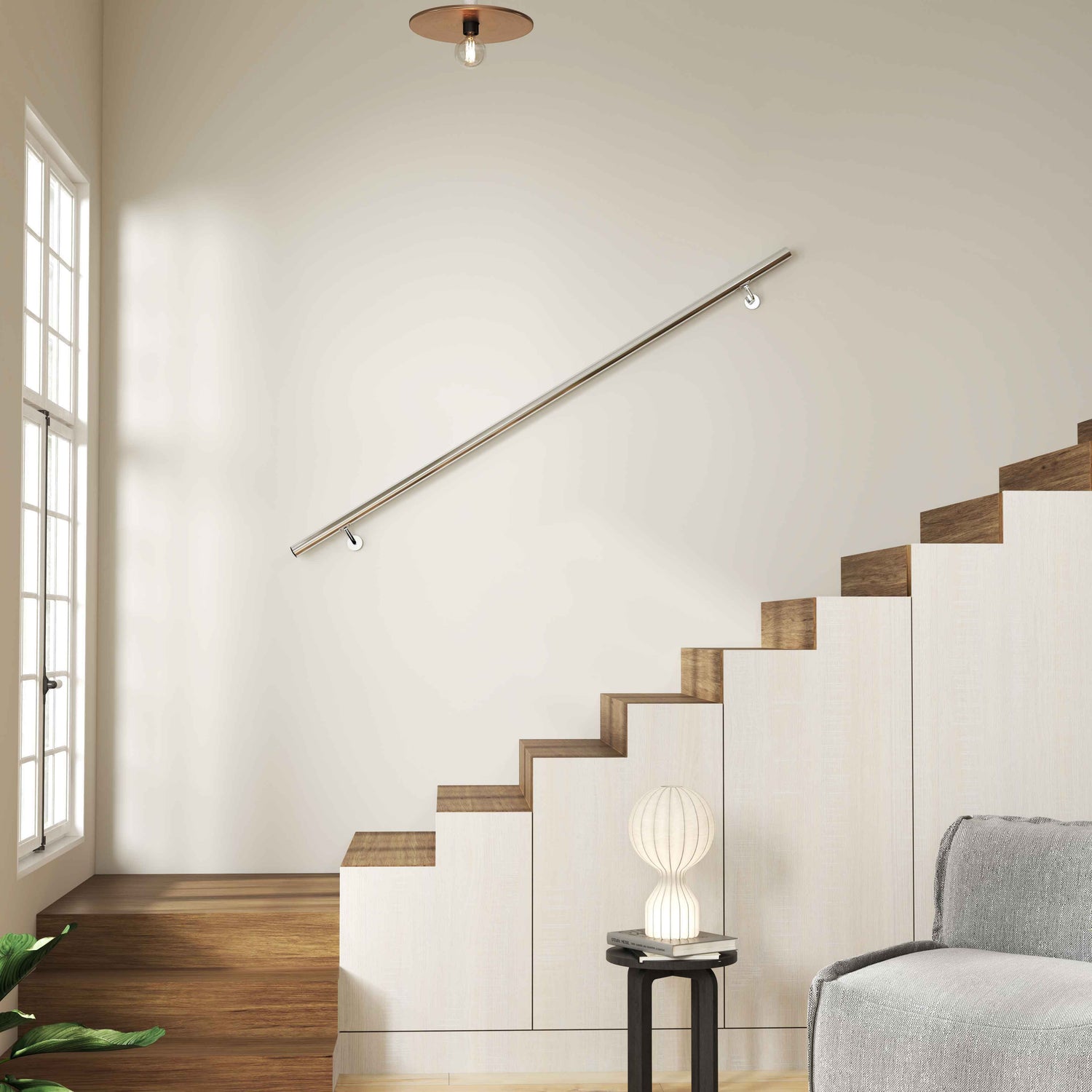 Pasamanos de escalera de acero inoxidable 304 para interior y exterior - 80/100/120/150/180/200 cm