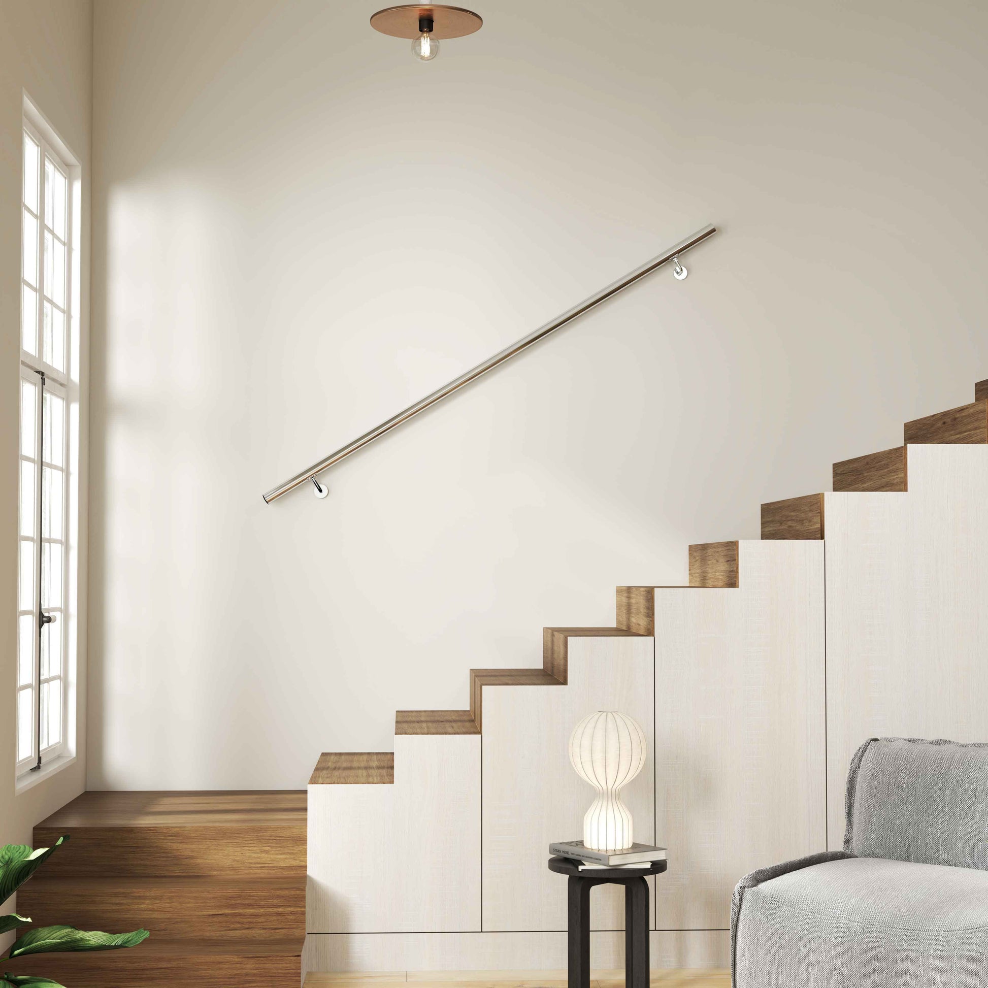 Pasamanos de escalera de acero inoxidable 304 para interior y exterior - 80/100/120/150/180/200 cm