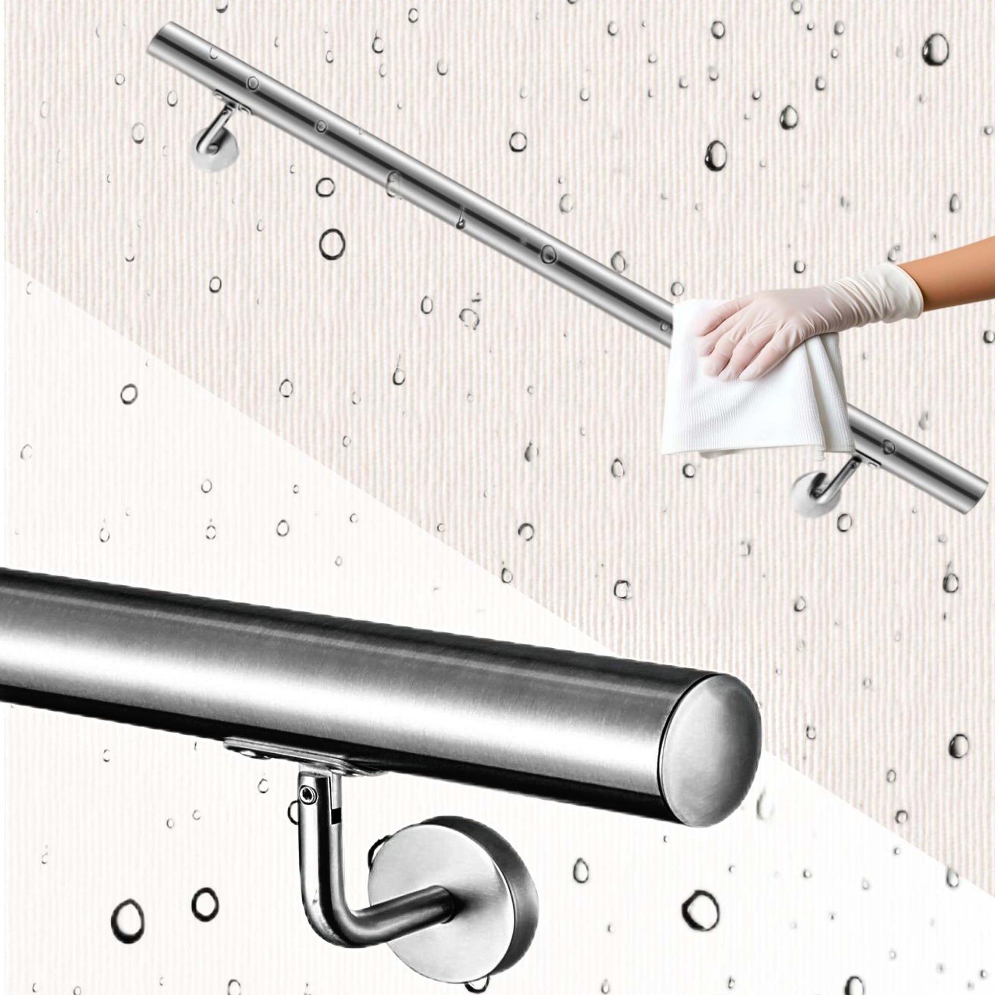 Pasamanos de escalera de acero inoxidable 304 para interior y exterior - 80/100/120/150/180/200 cm