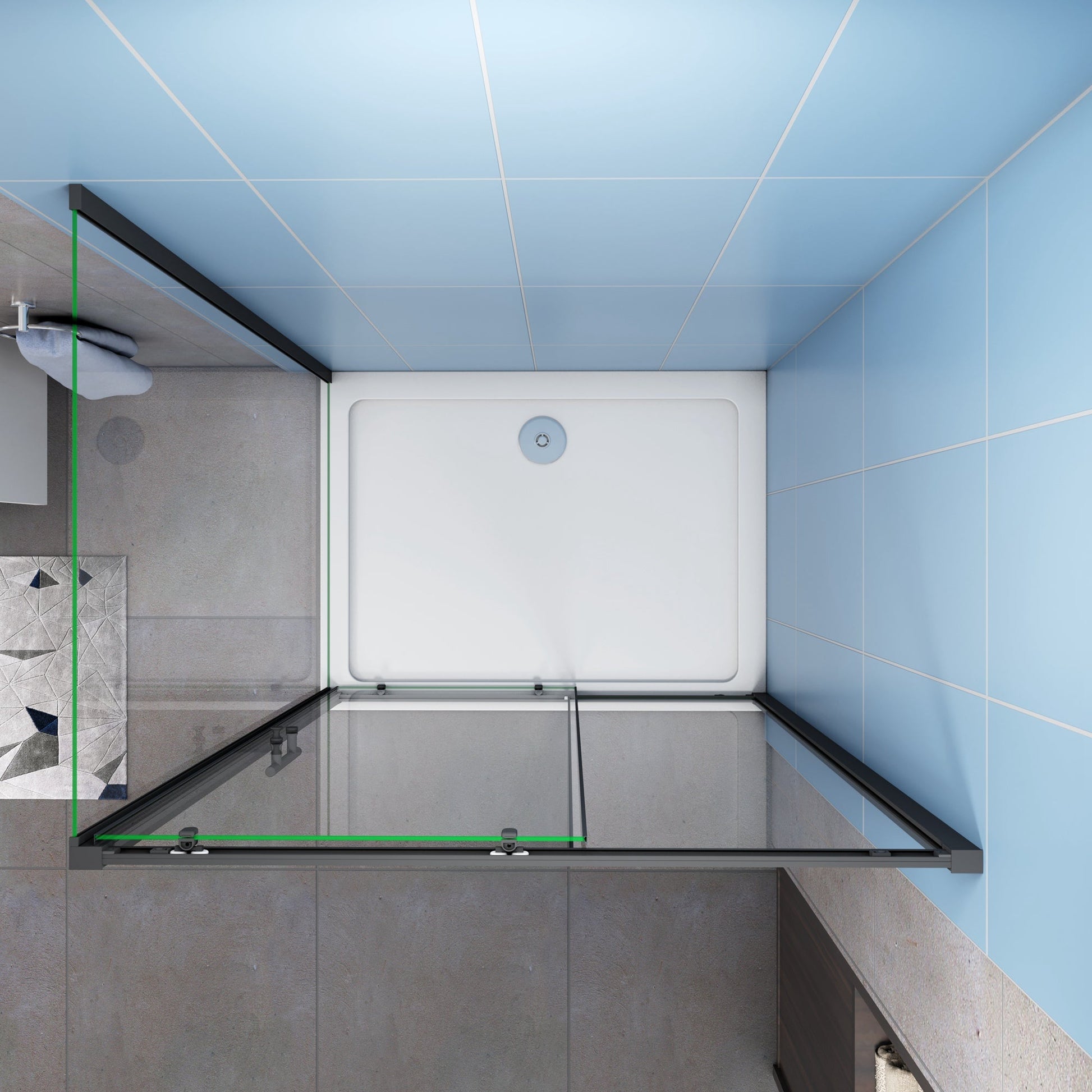 Cuarto de baño 110x185 cm con paneles laterales