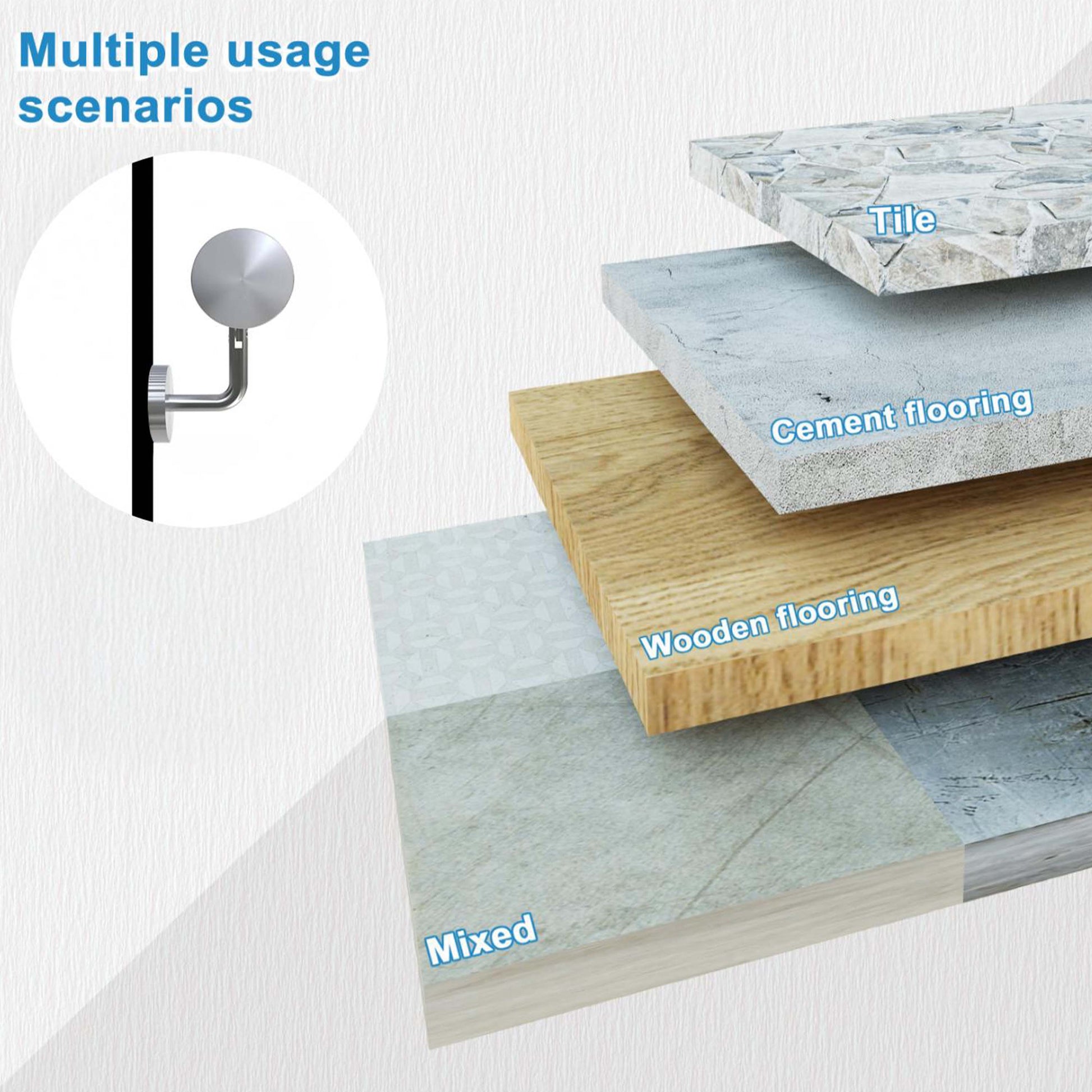 Pasamanos de escalera de acero inoxidable 304 para interior y exterior - 80/100/120/150/180/200 cm