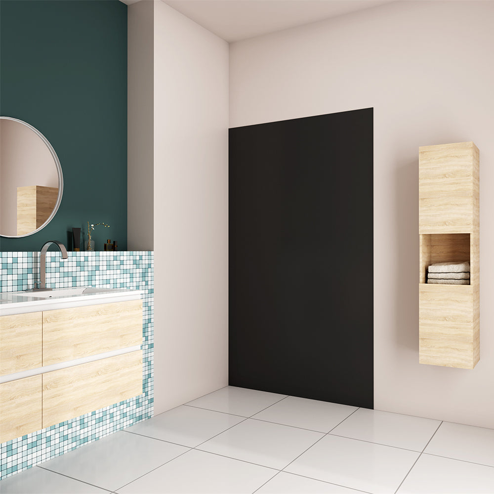 AICA Panel de pared para ducha en Aluminio, Negro mate, Revestimiento de paredes