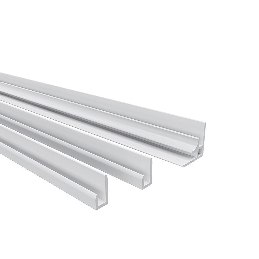 AICA Panel de pared para ducha en Aluminio, Blanco mate, Revestimiento de paredes , 40/80/90/100/120x210cm ACPWM-2W