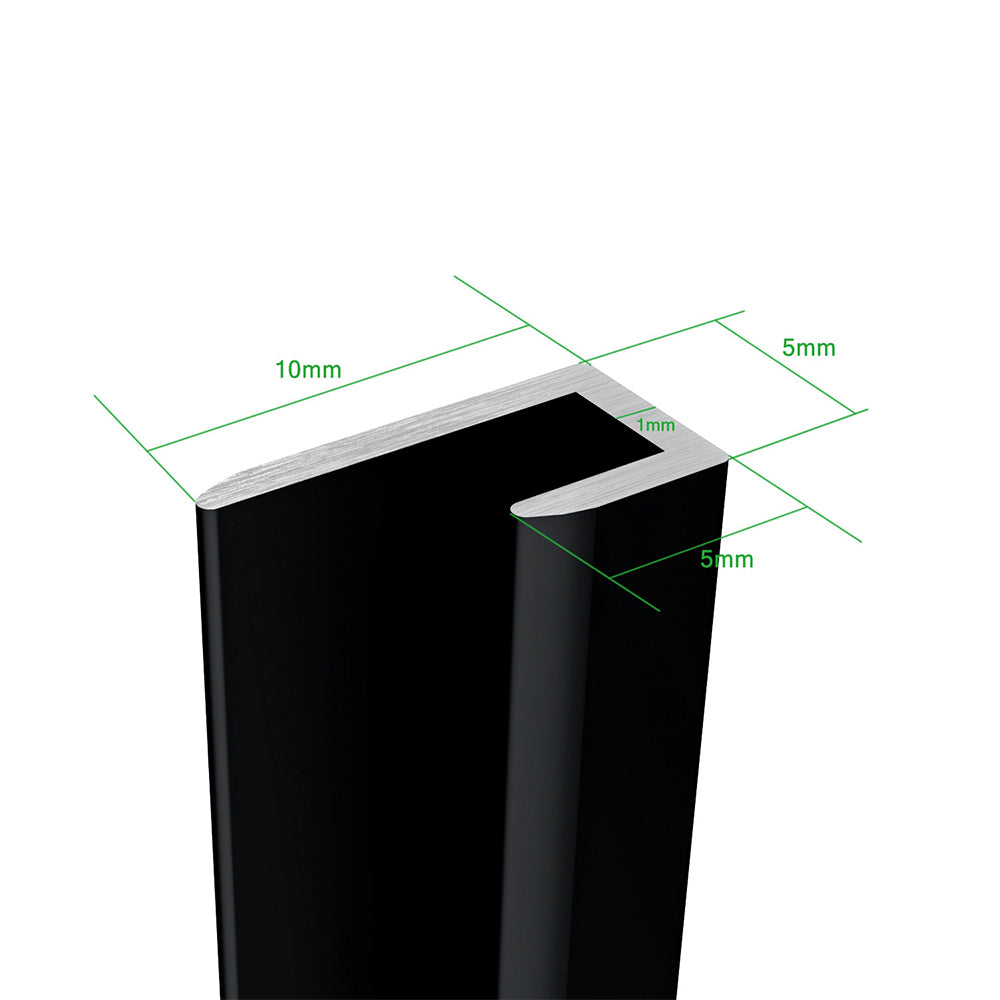 AICA Panel de pared para ducha en Aluminio, Negro mate, Revestimiento de paredes