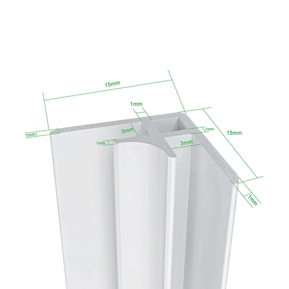 AICA Panel de pared para ducha en Aluminio, Blanco mate, Revestimiento de paredes , 40/80/90/100/120x210cm ACPWM-2W