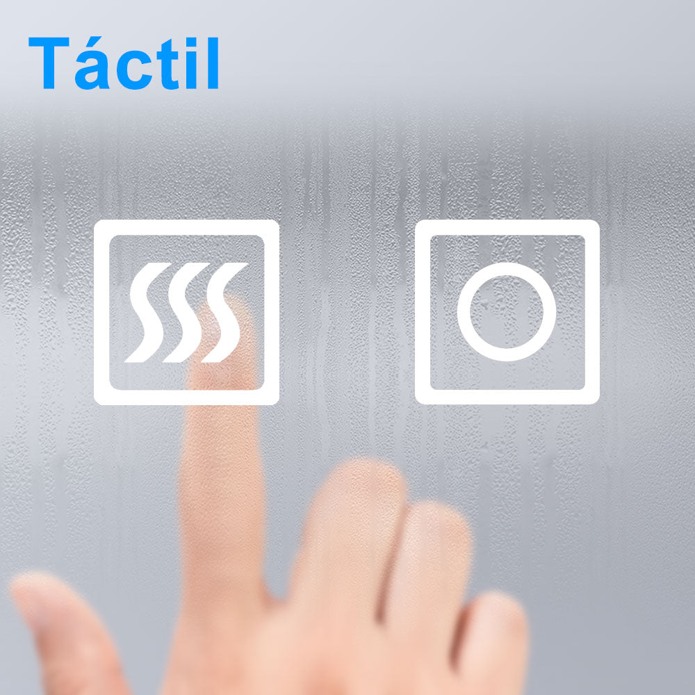Espejo de baño,Espejo led,Interruptor táctil Dual + Blanco frío 6000k + Función antivaho (Brillo LED Envolvente)