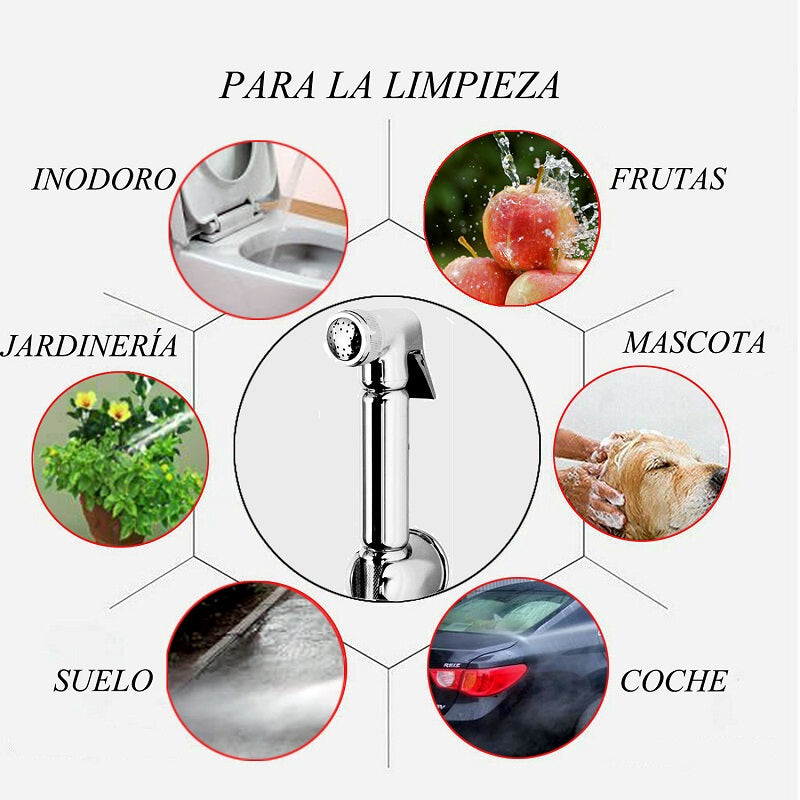 Kit de Pulverizador de Bidé de Mano, Ducha termostática en Cromo de acero inoxidable, Rociador de Bidet para Mascota, Inodoro, Sartén en Cuclilla