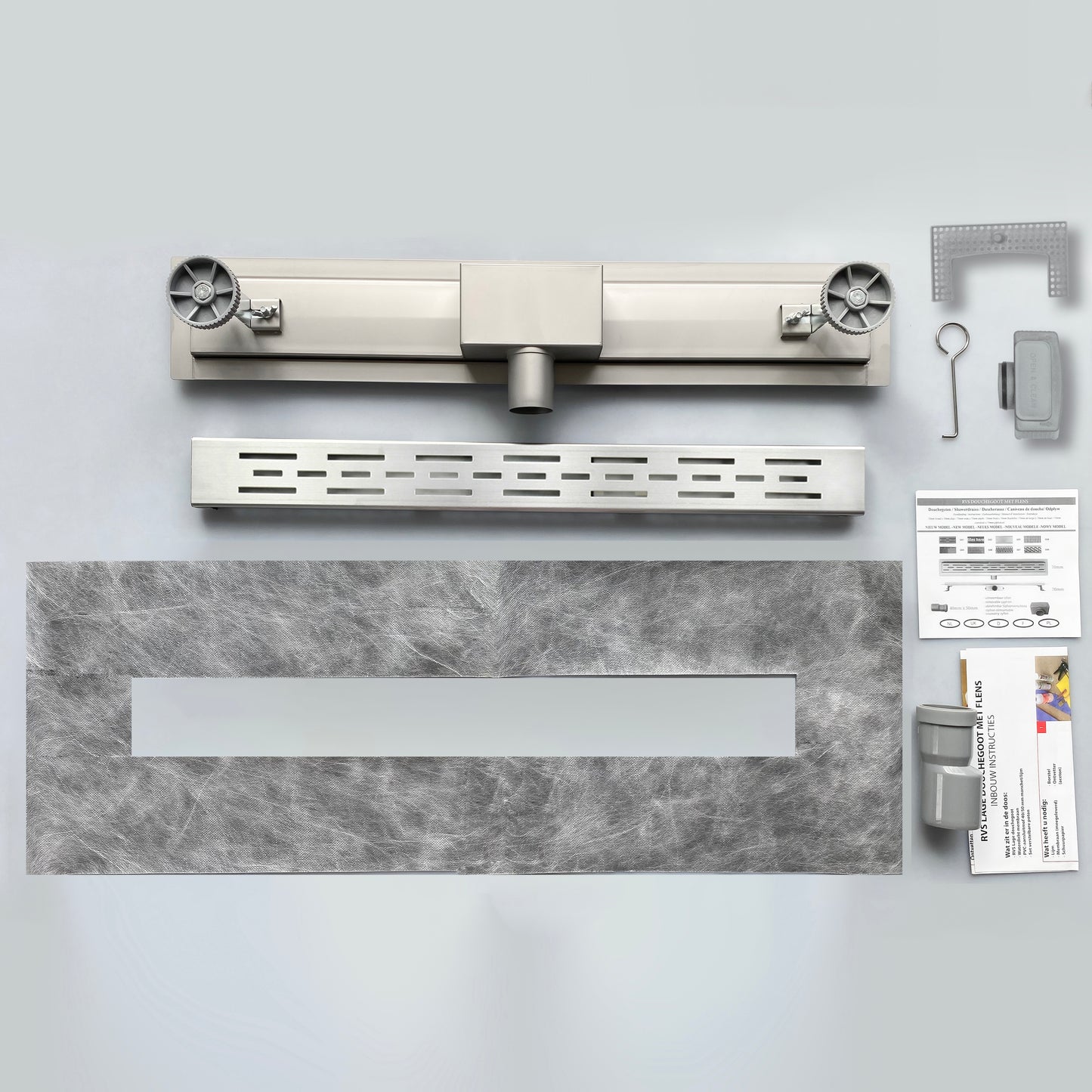 Canaleta de Ducha Desagüe de Baño de Acero Inoxidable Multifuncional | Forma de Agujero Largo