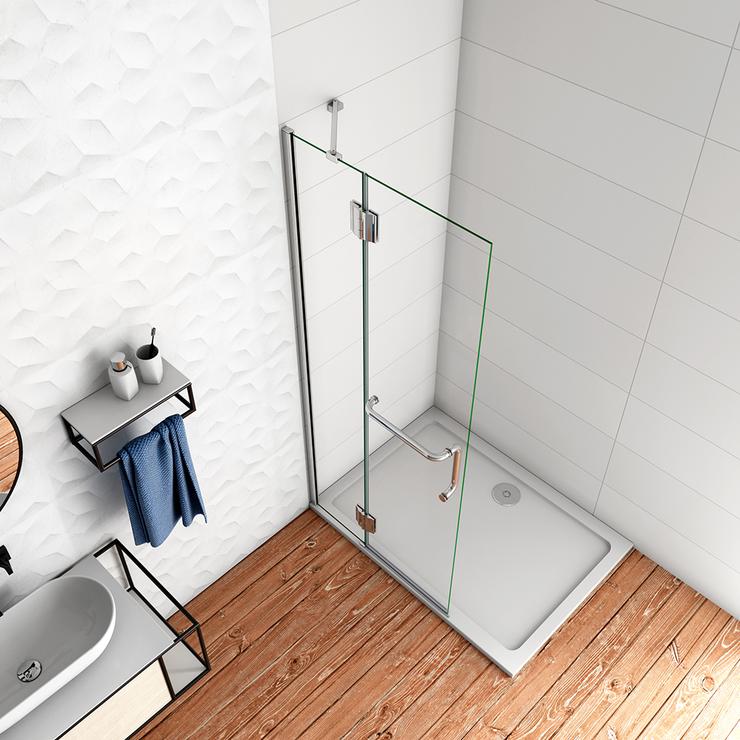 liquidacion Walk in 2 hojas plegables 8mm vidrio templado con tratamiento antical,Barra 30cm,190cm