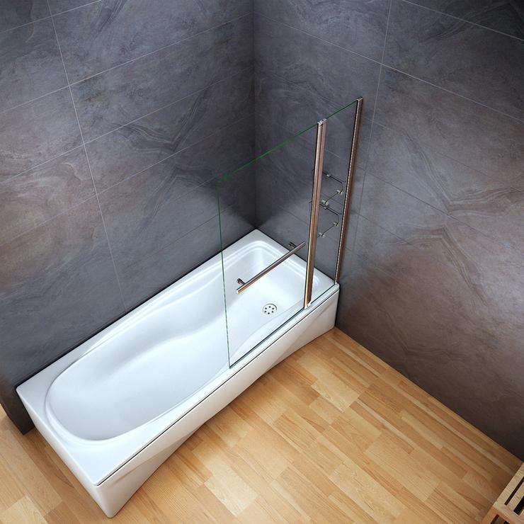 100x140cm Accesorio para bañera de, partición de ducha giratoria de pared de ducha de pared plegable de 2 partes