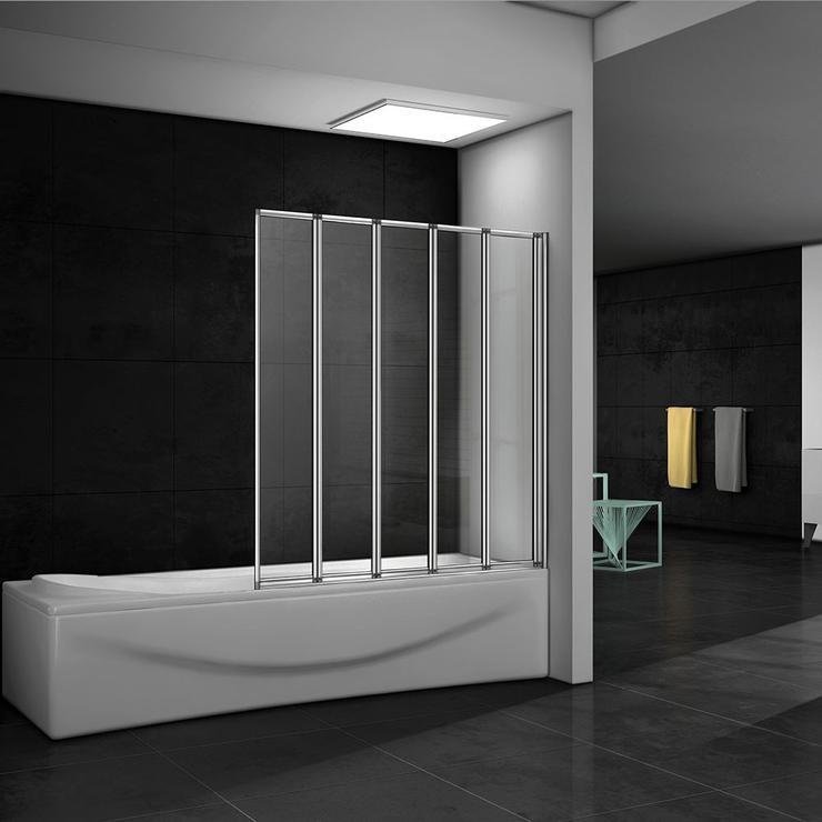 Mamparas de Bañera Biombo Plegable Cristal 4mm Gris Mate - 4 cristale plegable