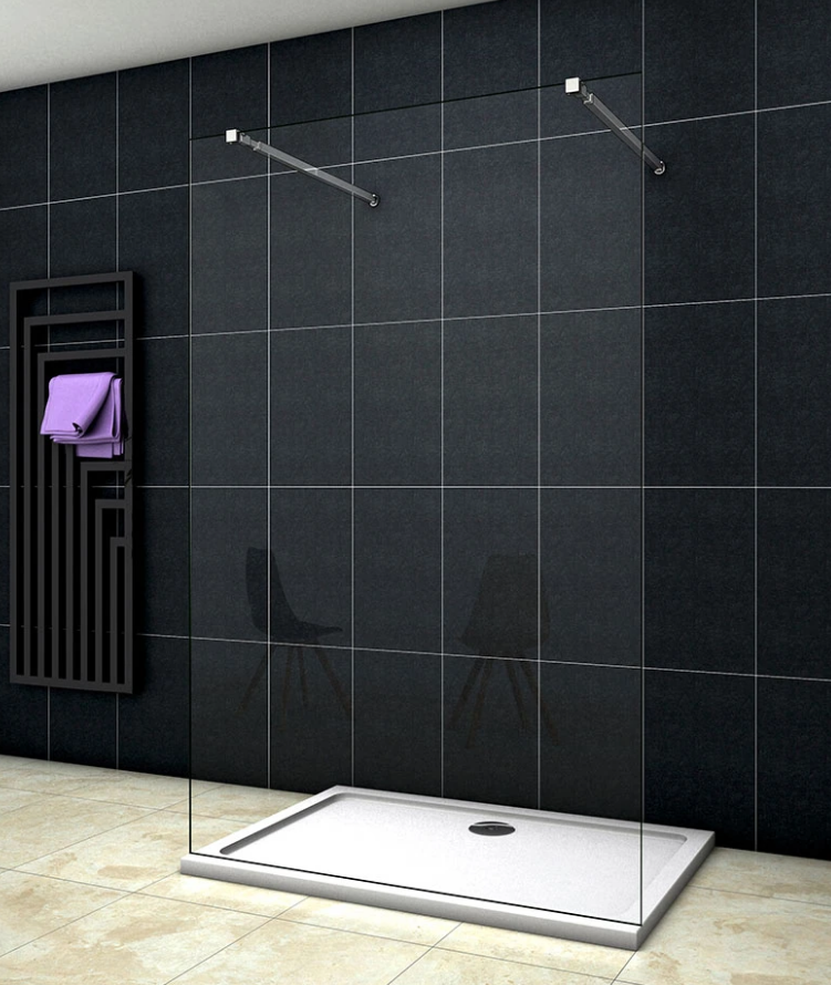 Mamparas de Ducha Pantalla Panel Fijo - Dos Barras de Fijación 73-120cm 157x200cm