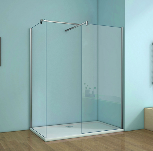 Mamparas de Ducha de dos Pantalla Panel Fijo 8mm Antical - Barra 90cm