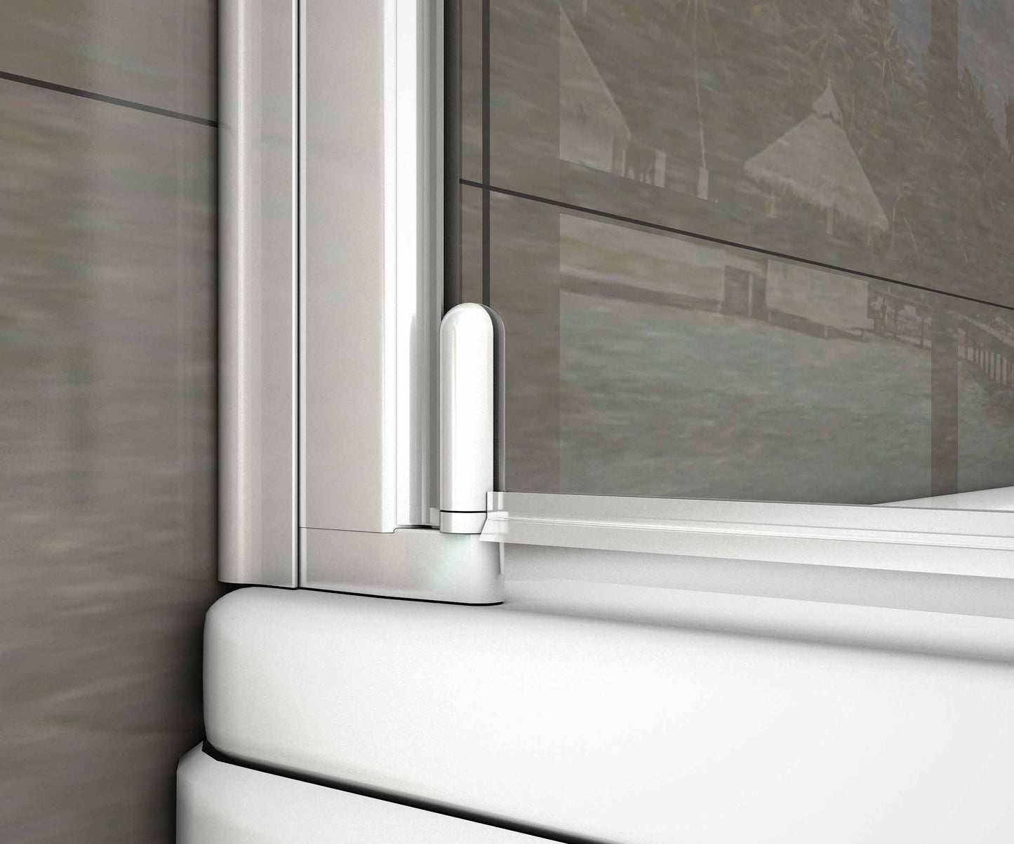 Mampara de Bañera Abatible Giratorio 4mm Perfil Gris Mate - 1 Hoja Abatible