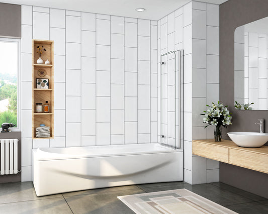 Mampara de baño con Panel pivotante de 180°, Cristal Antical de 6 mm