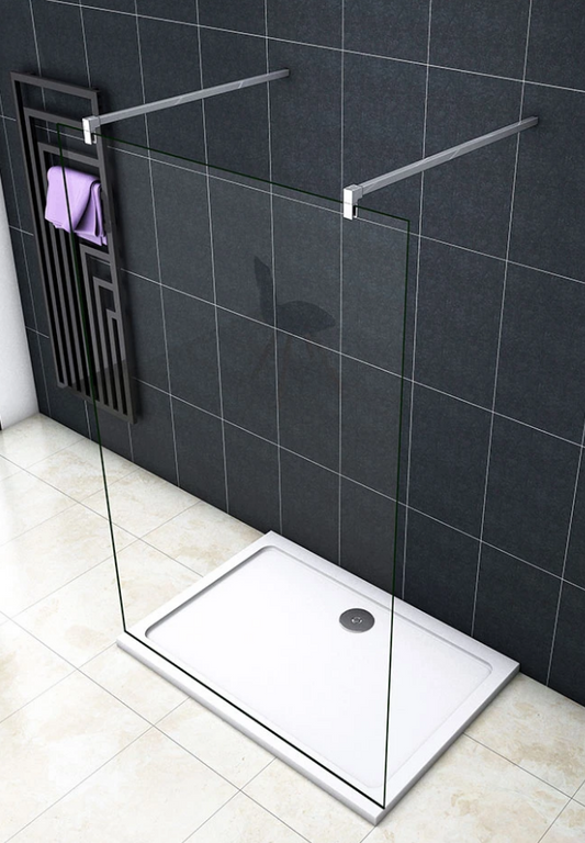 Mamparas de Ducha Pantalla Panel Fijo 8mm Antical - Dos Barras 90cm