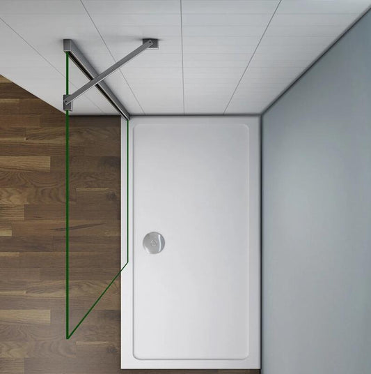 Mamparas de ducha Frontales Puerta fijo Cristal 6mm Antical Barra 50cm 80x195cm