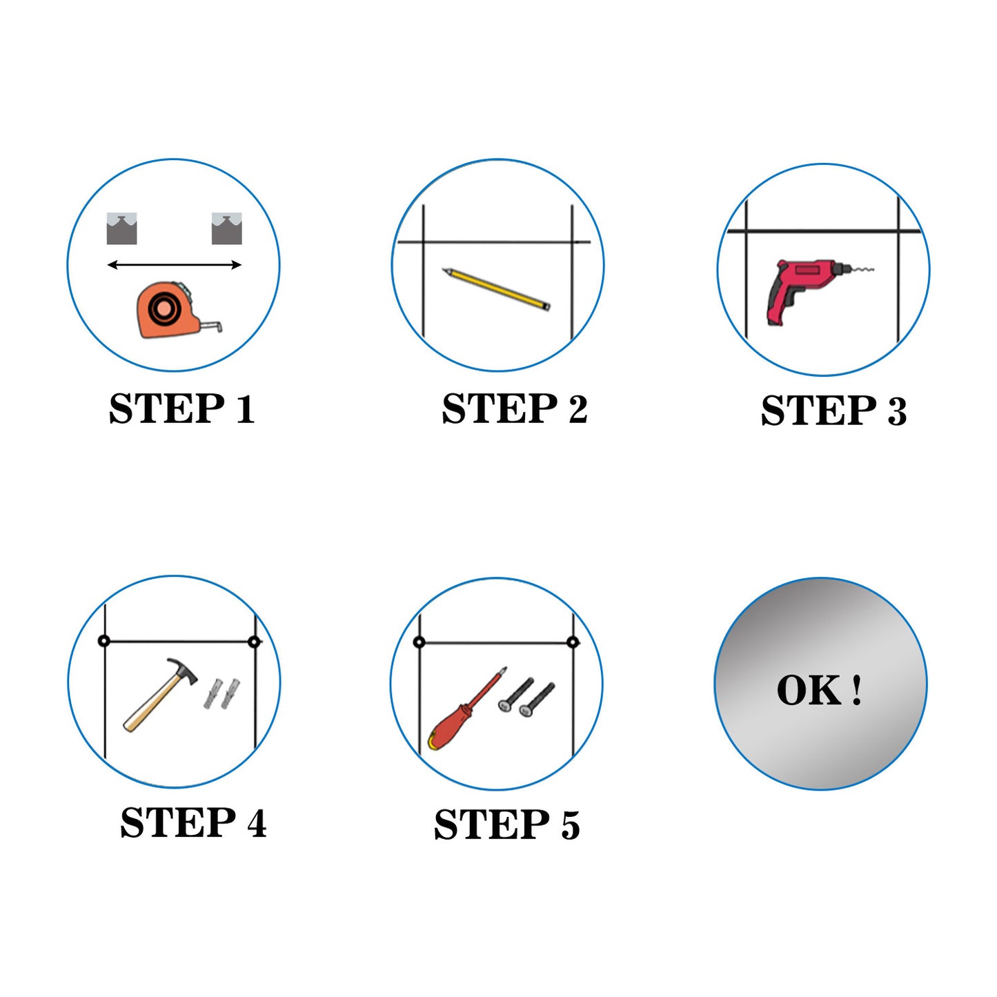 60×60CM Espejo Redondo de Baño con Iluminación Led Interruptor Táctil Espejo de Pared con Función Antivaho