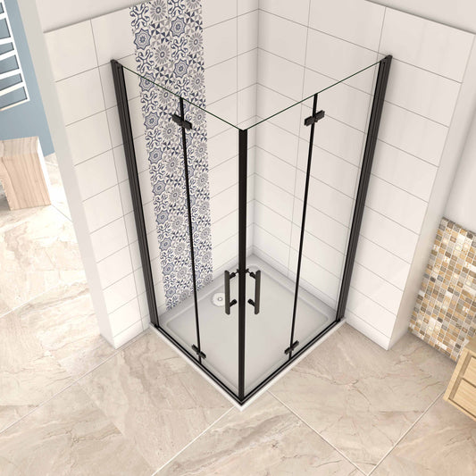 Mampara ducha Cabina de ducha 4 puertas plegables 5 mm Easyclean. Altura 190 cm