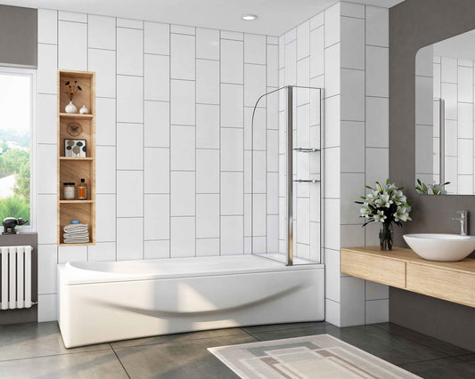 Mampara de Bañera ABATIBLE con Bisagra Cristal Antical 6 MM 100x140cm