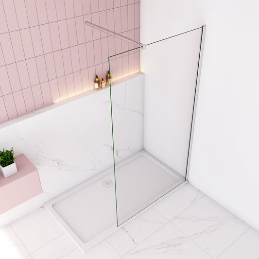 Mamparas ducha Panel Pantalla Fija Vidrio laminado de film seguridad a prueba de explosiones 8mm-Barra-73-120cm