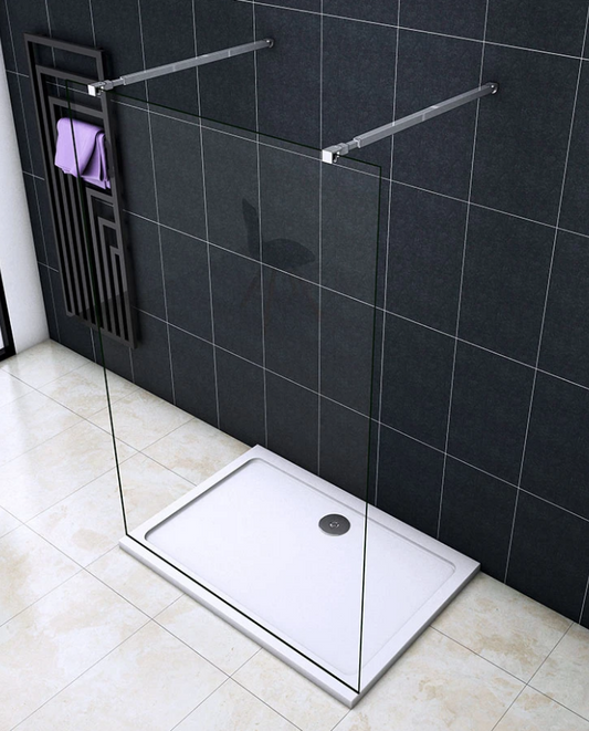 Mamparas de Ducha Pantalla Panel Fijo - Dos Barras de Fijación 73-120cm