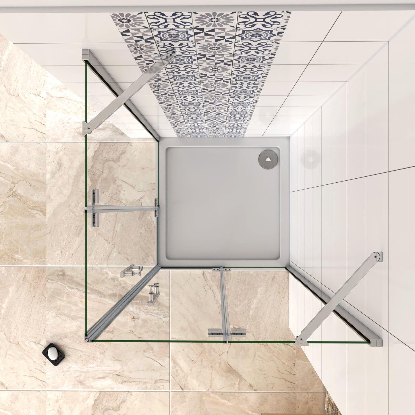 Mamparas Cabina de Ducha cristal 6 mm Puerta Abatible de Baño