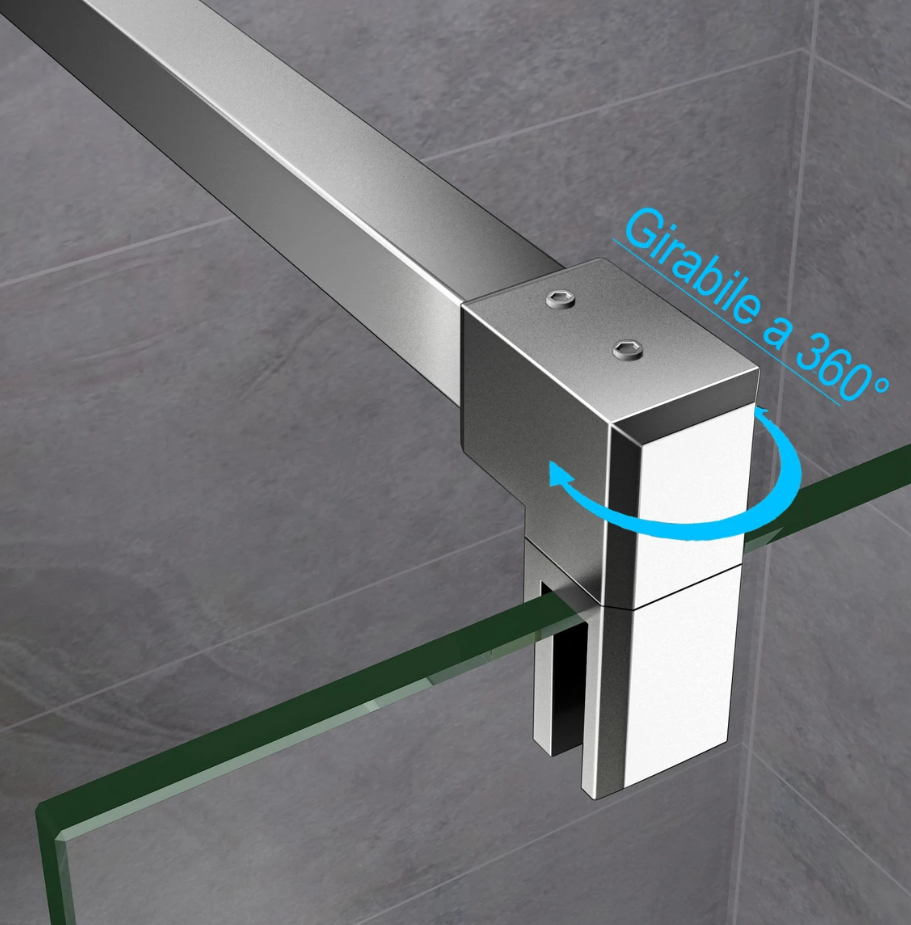 Mamparas de Ducha de dos Pantalla Panel Fijo 8mm Antical - Barra 90cm