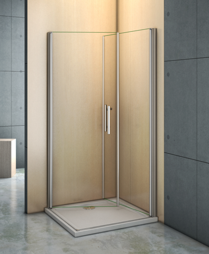 Mamparas de Ducha Angular Doble Puerta Abatible Antical Cristal 6mm