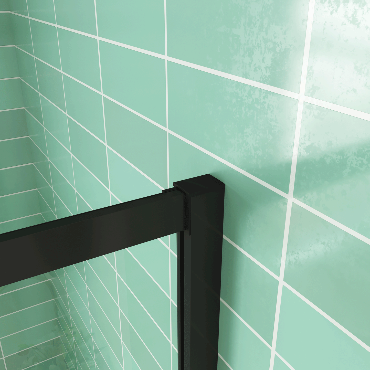 CABINA DE DUCHA DE ESQUINA CORREDERA ANTICAL 6MM CON PERFILERIA NEGRA MATE ALTURA DE 190 CM,ENTRADA ESQUINA