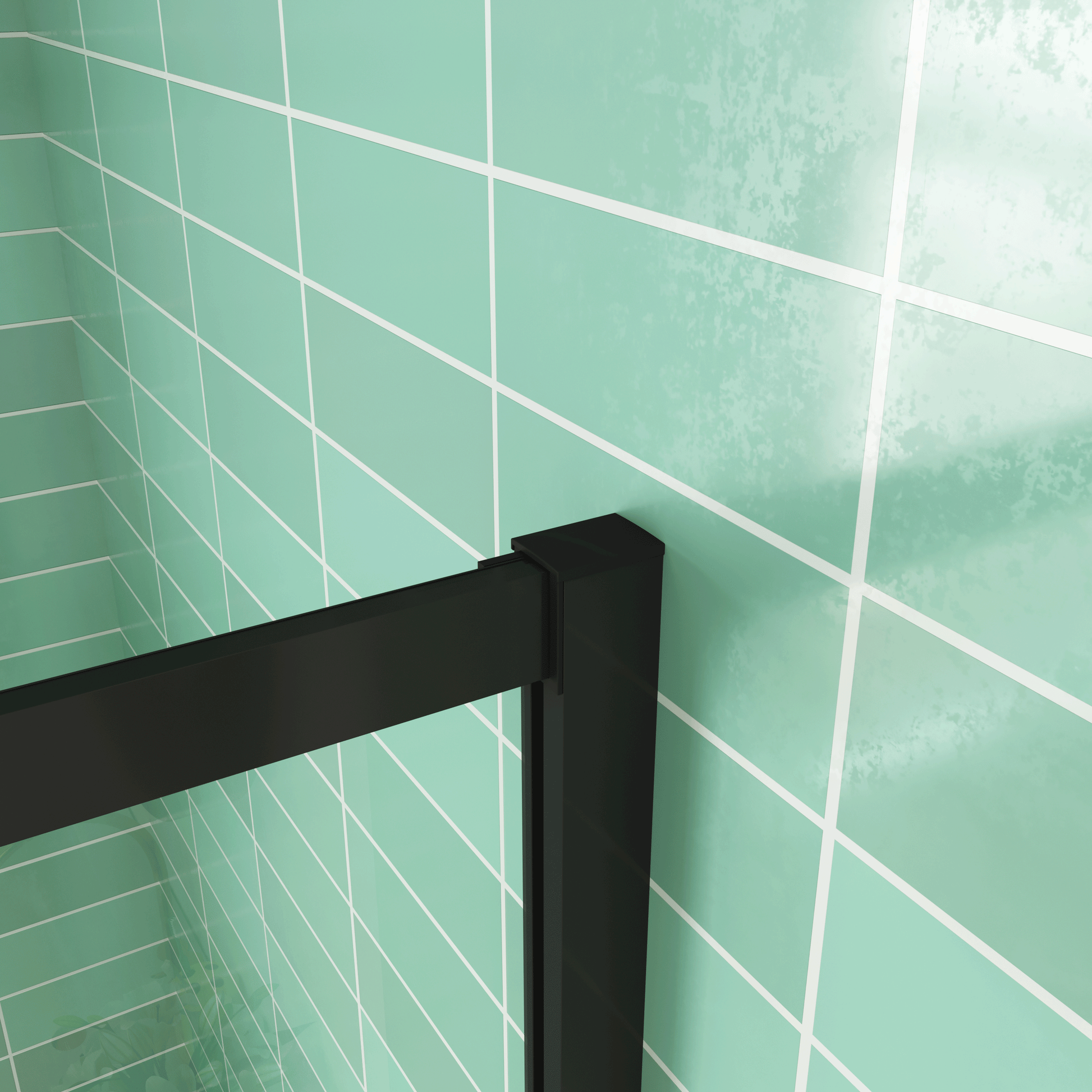 CABINA DE DUCHA DE ESQUINA CORREDERA ANTICAL 6MM CON PERFILERIA NEGRA MATE ALTURA DE 190 CM,ENTRADA ESQUINA