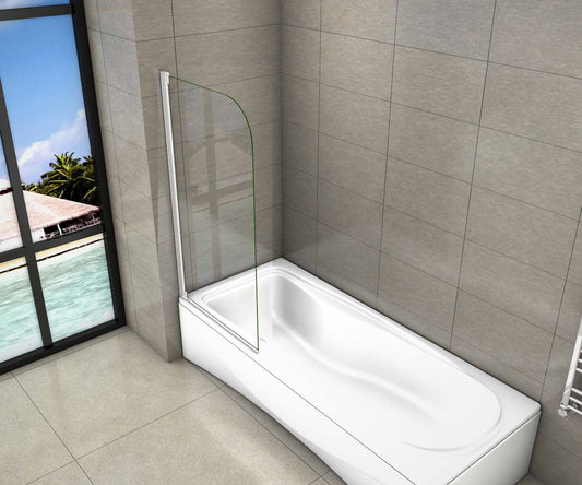 Mampara de Bañera Abatible Giratorio 4mm Perfil Gris Mate - 1 Hoja Abatible