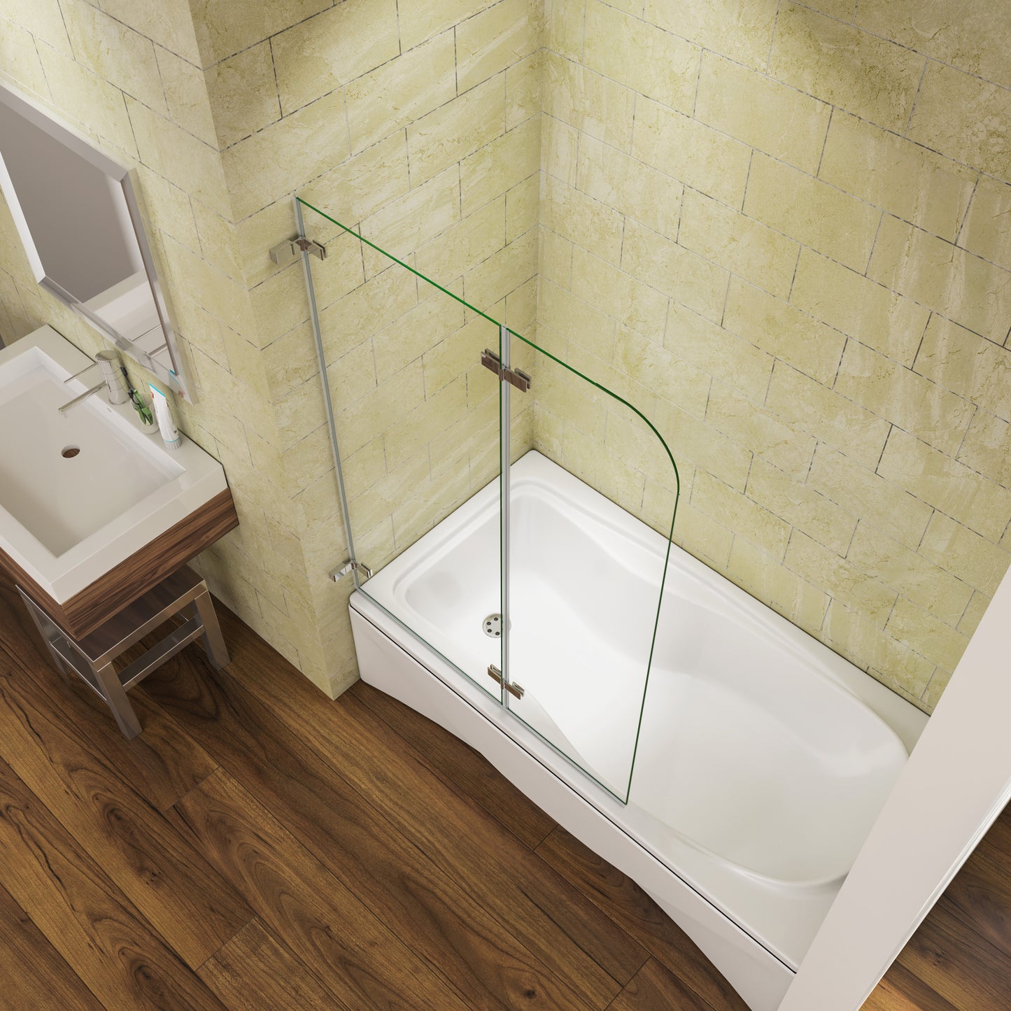 Mamparas/Pantalla para Bañera de Baño Biombo Plegable
