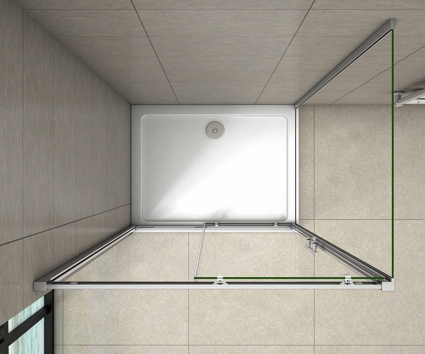 Cabina de Ducha Rectangular Puerta Corredera Cristal Templado 5 MM Altura 185CM
