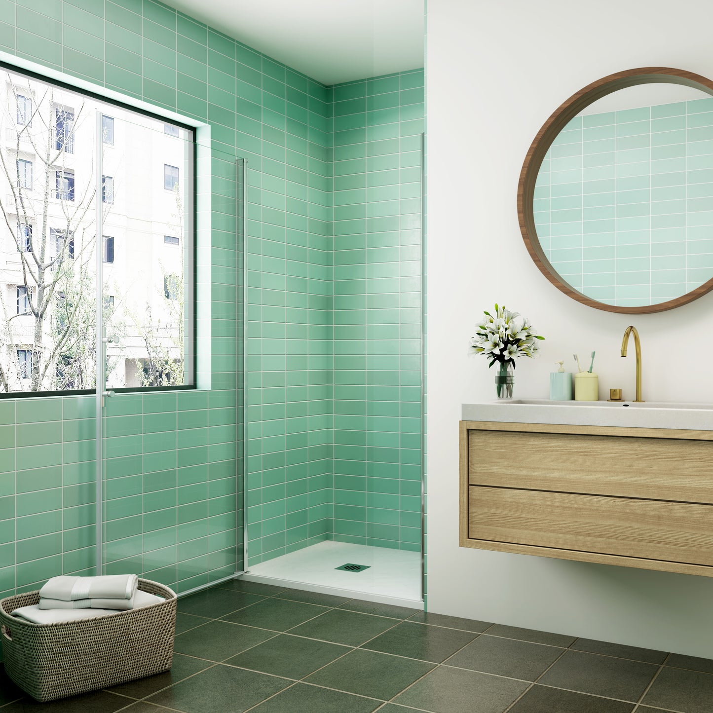 Puerta de ducha Abatible Frontal Cristal 6mm Antical