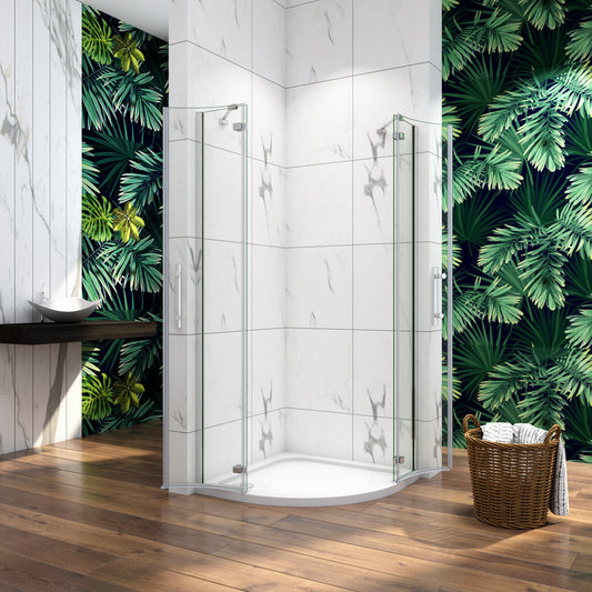 Cabina de ducha semicircular mampara de baño 6mm ESG cristal diferentes tamaños