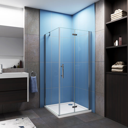 Mamparas Angular Plegable + Panel Fijo 6mm Antical