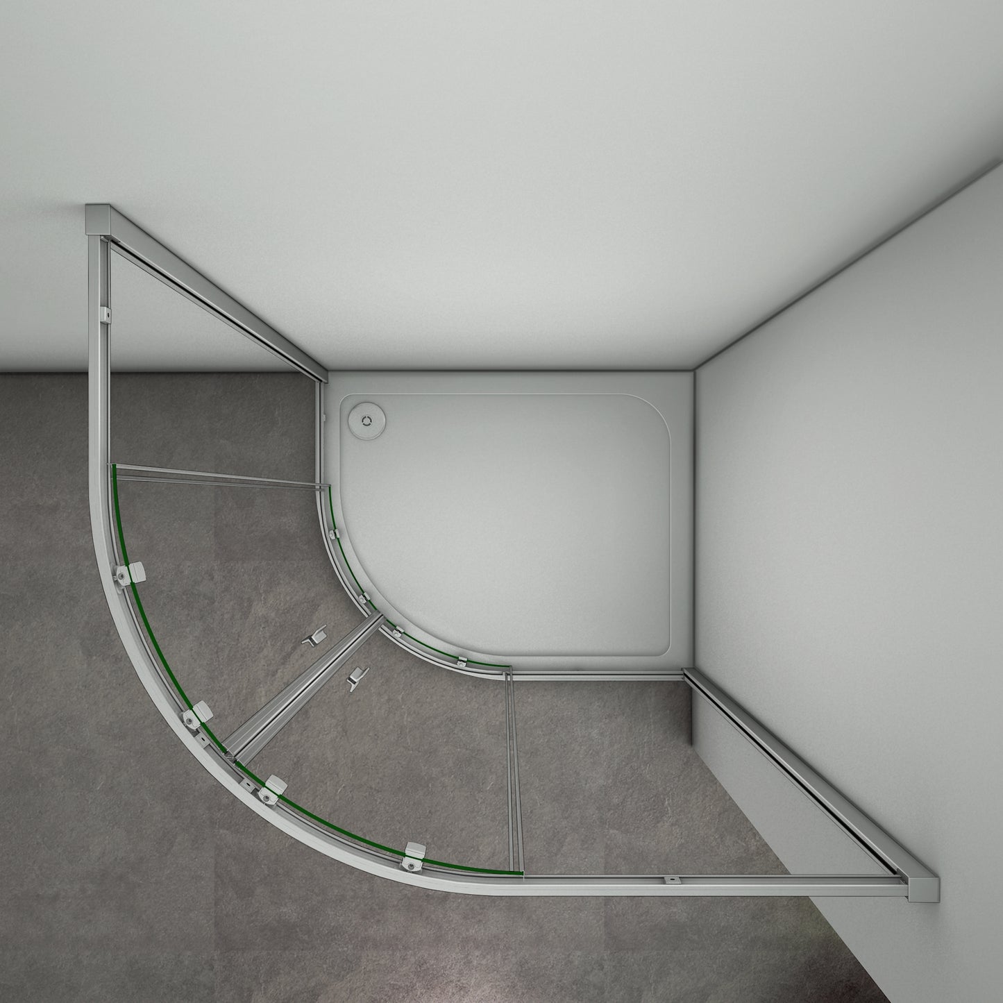 liquidacion Mamparas de ducha Semicircular Puerta Corredera Gris Mate 5mm