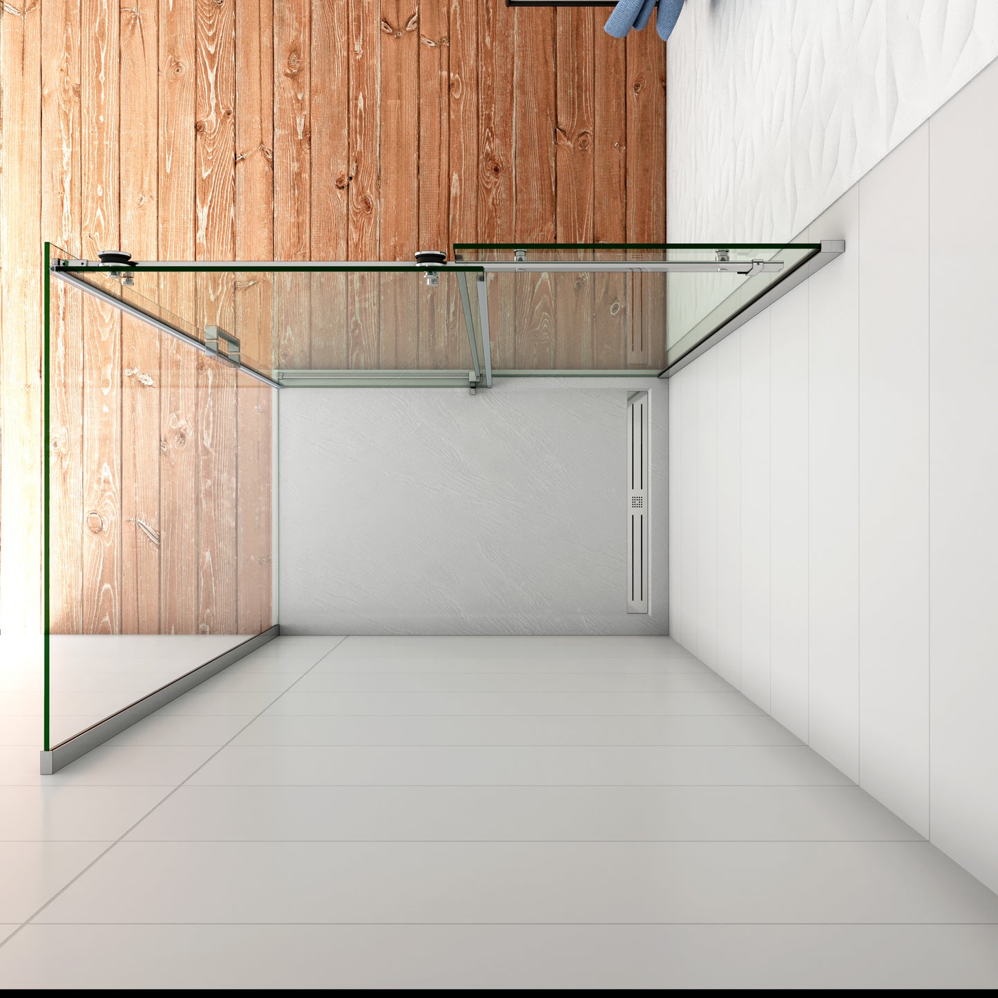 Mamparas de Ducha Corredera Elegante 6mm con Panel lateral
