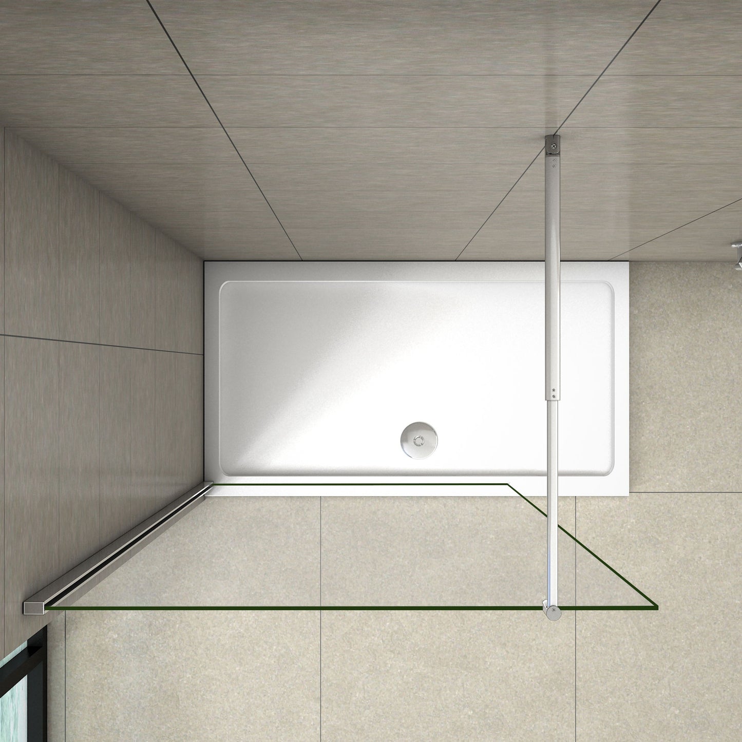 liquidacion 200cm Mamparas de Ducha Pantalla Panel Fijo Perfil Cromado Cristal Antical 10mm
