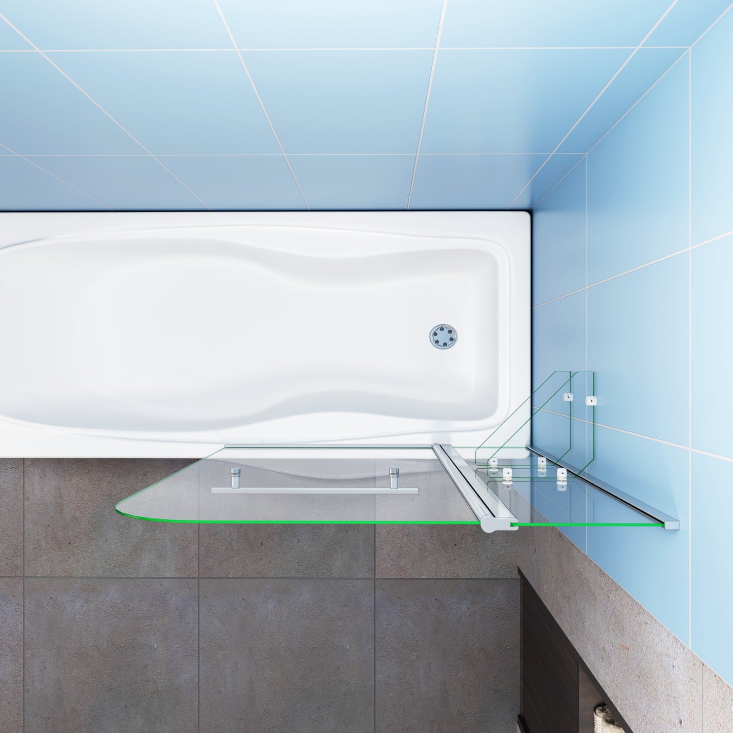 liquidacion Mamparas/Pantalla de Bañera Biombo Plegable para Ducha y Baño