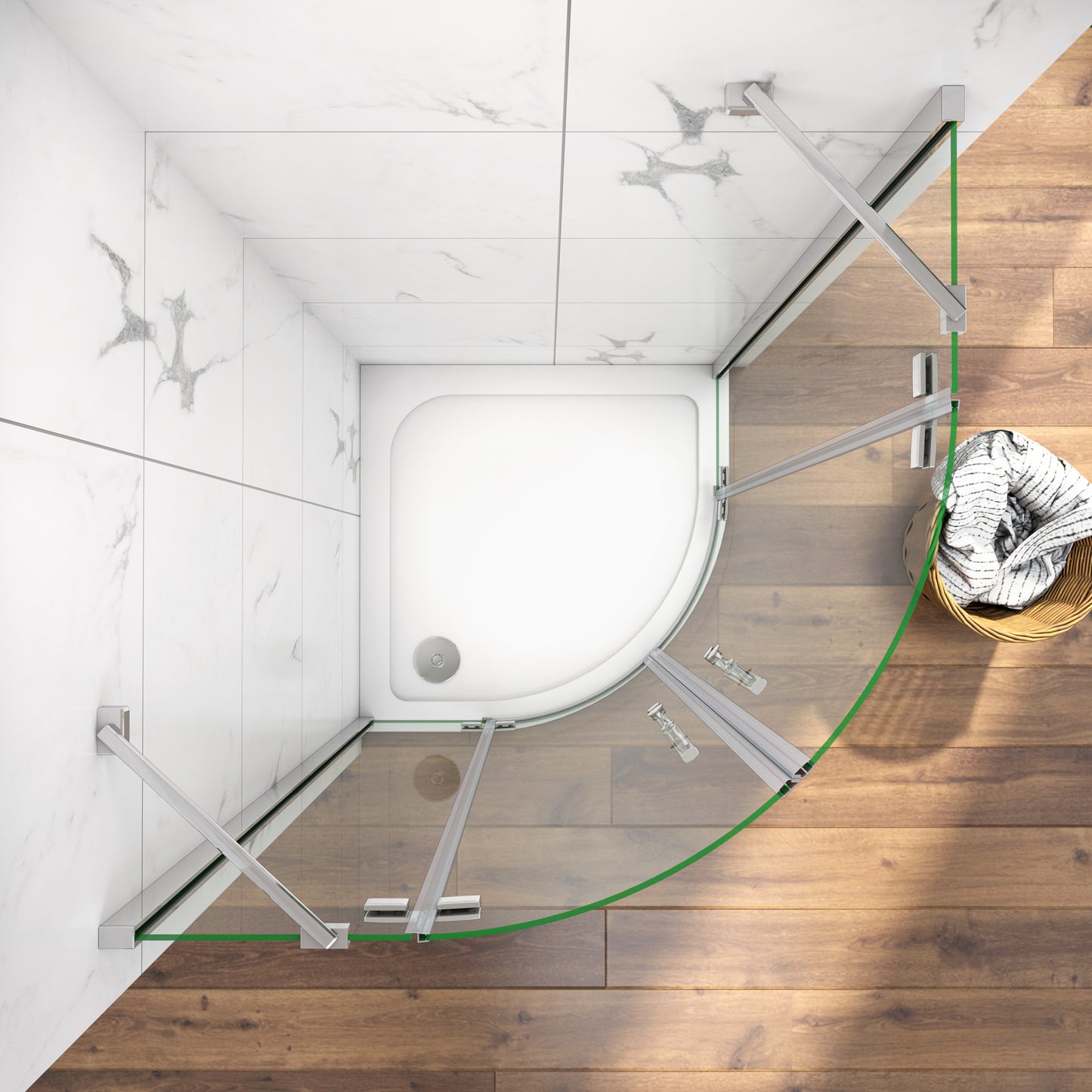 Cabina de ducha semicircular mampara de baño 6mm ESG cristal diferentes tamaños
