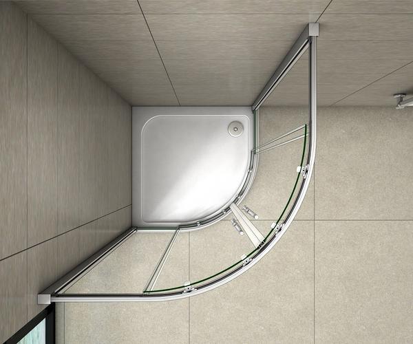 MAMPARA CORREDERA DE CABINA ESQUINA ANGULAR CRISTAL TEMPLADO TRASPARENTE 5MM