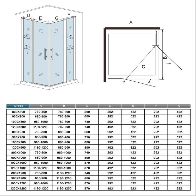 liquidacion Mamparas de Ducha Puerta de Baño con Estante Repisa de vidrio cristal 6mm