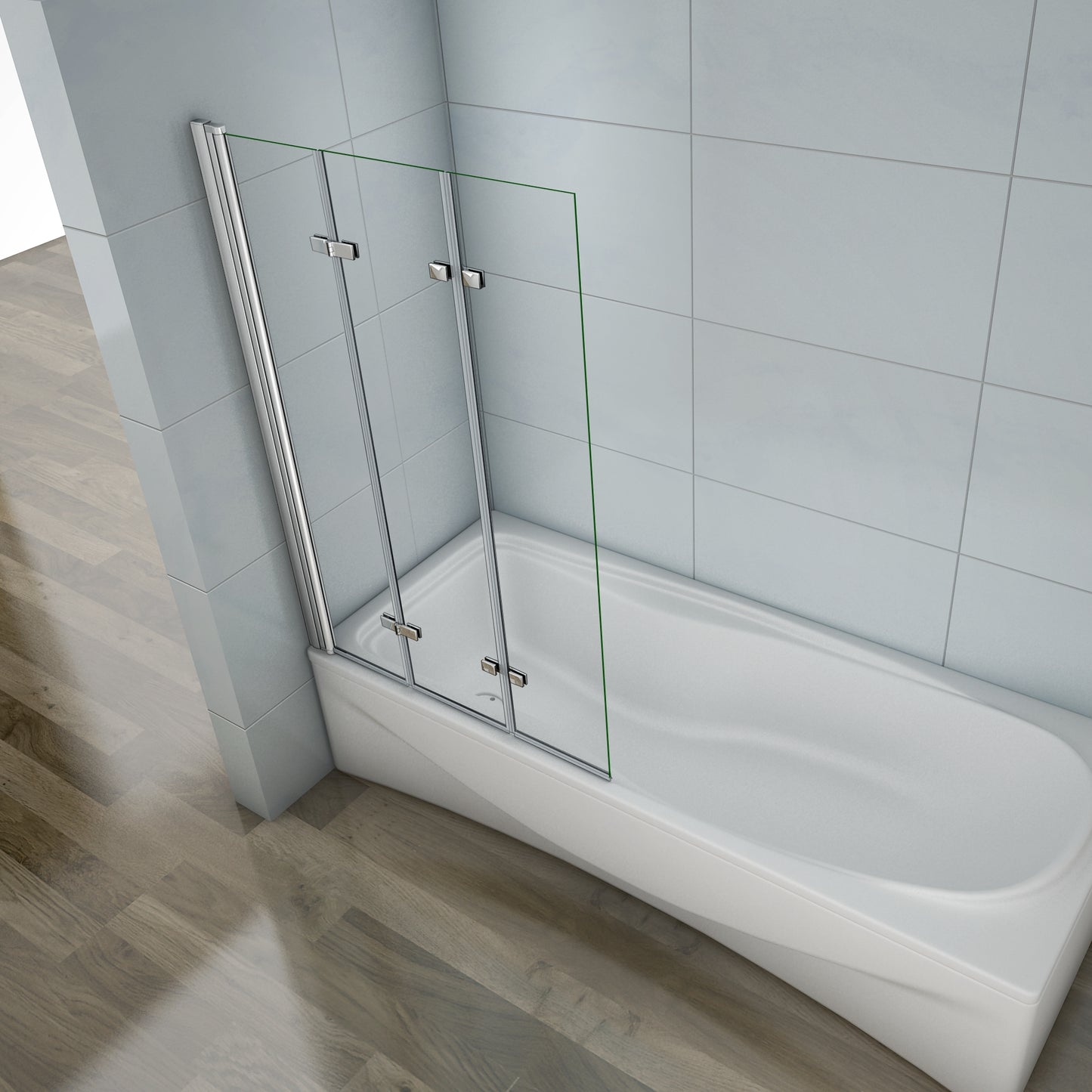 Mampara de ducha con 3 paneles plegables Altura 140cm