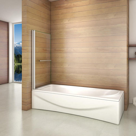 Mampara Bañera Abatible Giratorio 180° Cristal Templado 6MM Antical 80x140cm