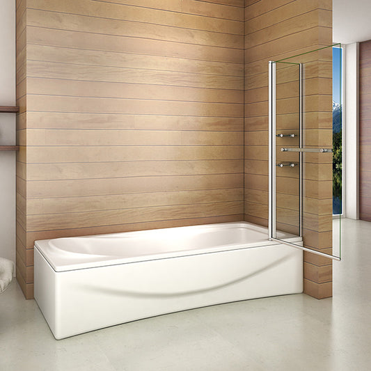 Bañera 2 piezas Mampara/ pantalla de ducha plegable vuelta 180 ° 100x140cm